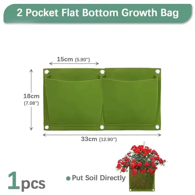 Vertical Hanging Plant Grow Bag – Multiple Pocket Options