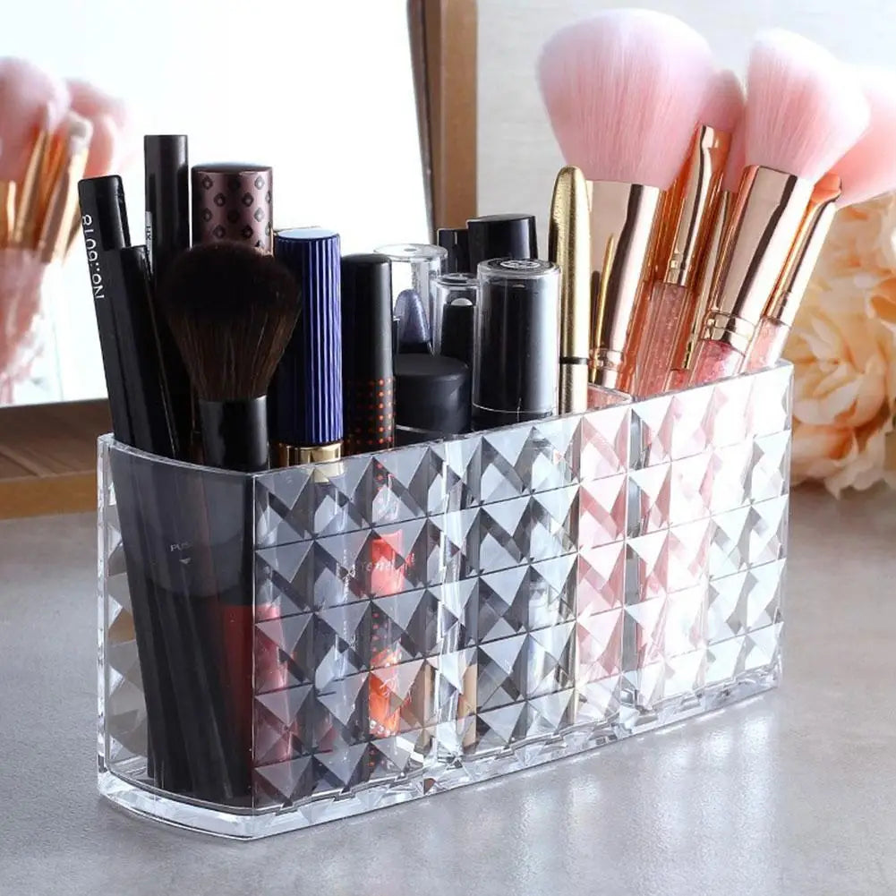 3-Compartment Makeup Brush Organizer