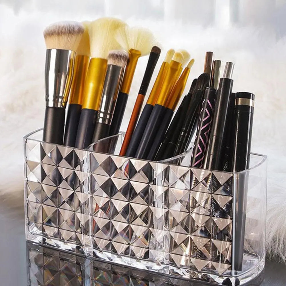 3-Compartment Makeup Brush Organizer