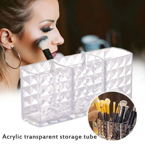 3-Compartment Makeup Brush Organizer
