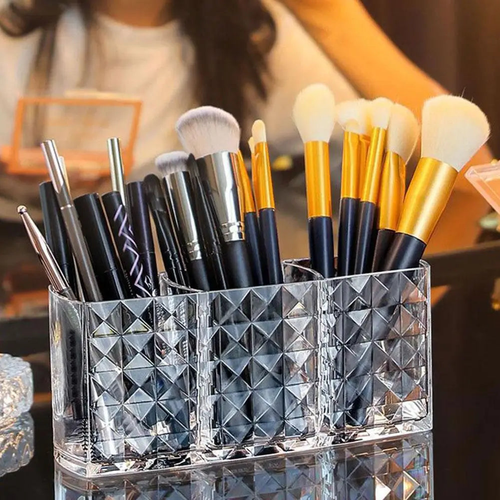 3-Compartment Makeup Brush Organizer