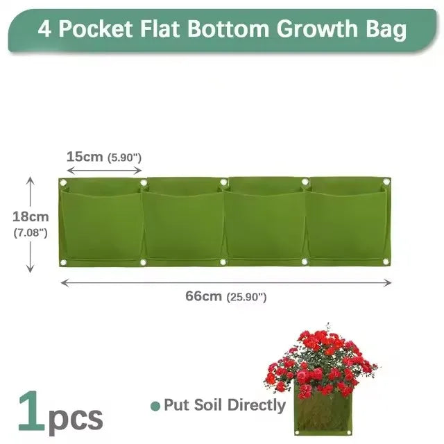 Vertical Hanging Plant Grow Bag – Multiple Pocket Options