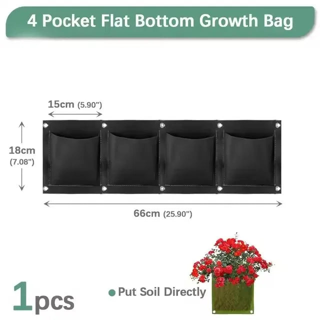 Vertical Hanging Plant Grow Bag – Multiple Pocket Options