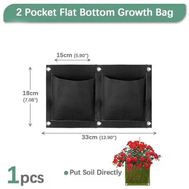 Vertical Hanging Plant Grow Bag – Multiple Pocket Options